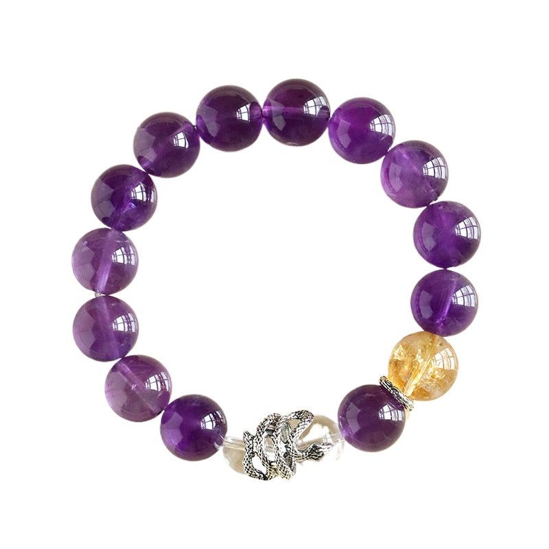 Planderful Fortune's Favor Amethyst Couple Beaded Bracelet – High-End Crystal Design