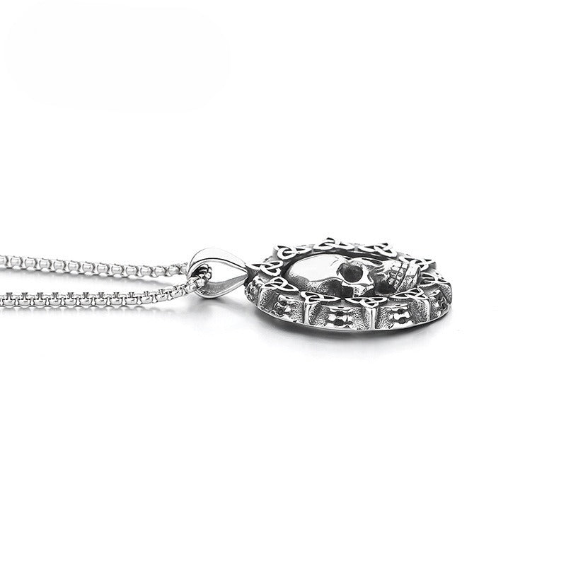 Steel Necklace – Vintage Viking Odin Celtic Knot Skull Pendant For Men And Women Stainless Steel Jewelry