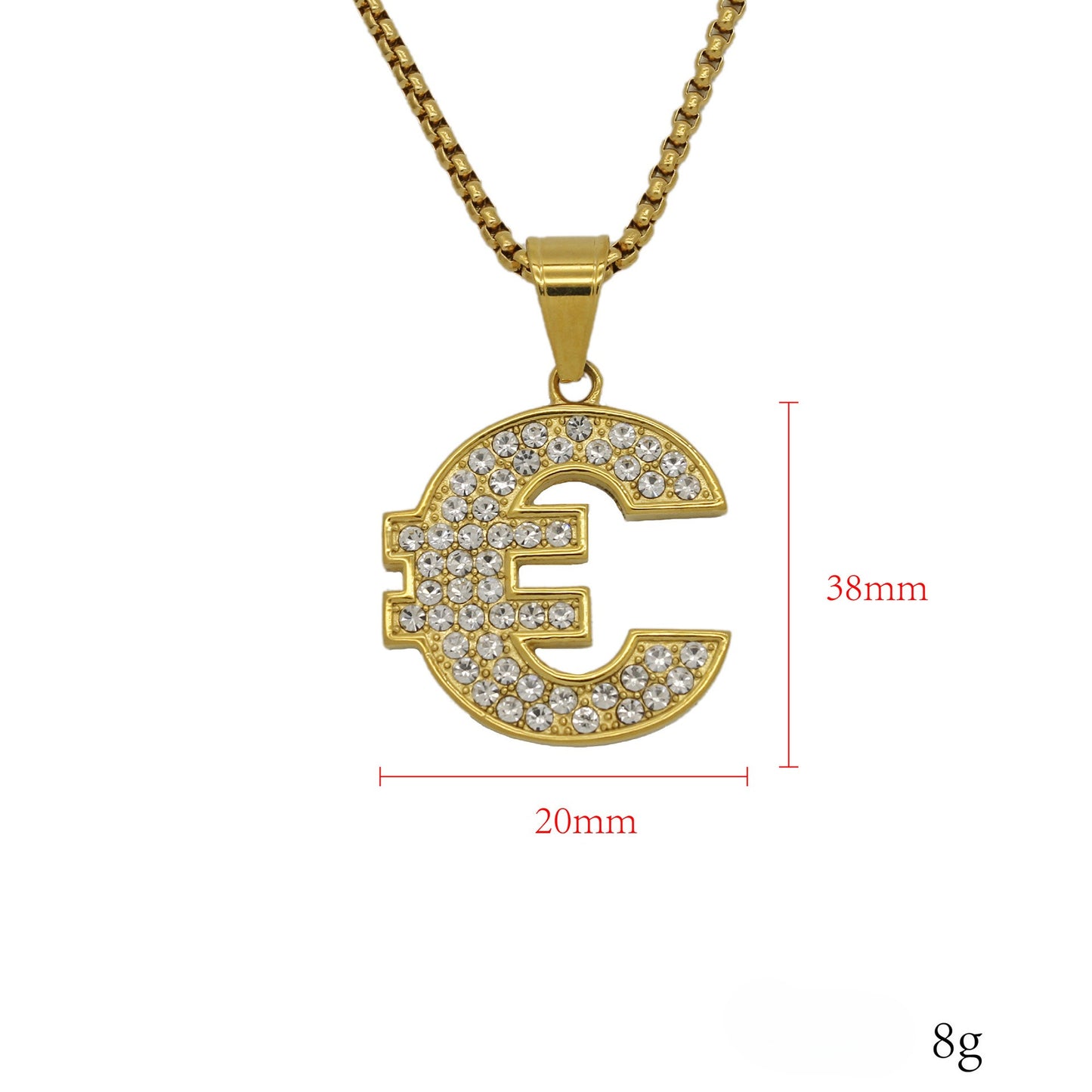 Planderful Hip Hop Jewelry Necklace Premium Titanium Steel Gold Plated Zircon Pendant For Unisex Urban Fans