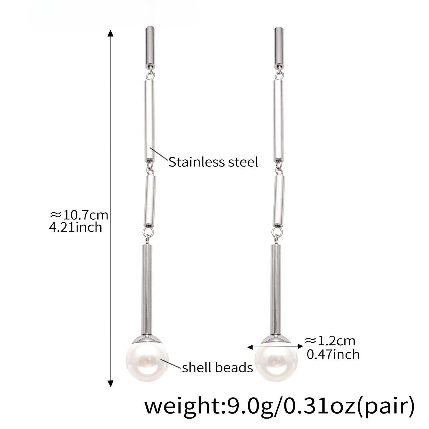 Planderful Bamboo Long Earrings High Gloss For Women