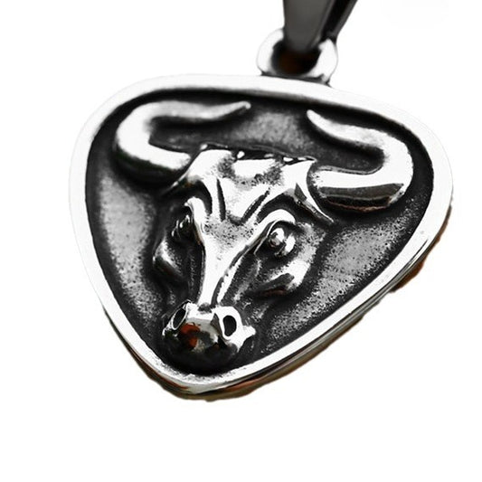 Stainless Steel Bull Head Pendant – Titanium Steel Men's Pendant Necklace