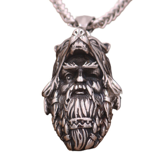 Wolf Head Stainless Steel Necklace Inspired by Viking Mythology and Norse Legacy