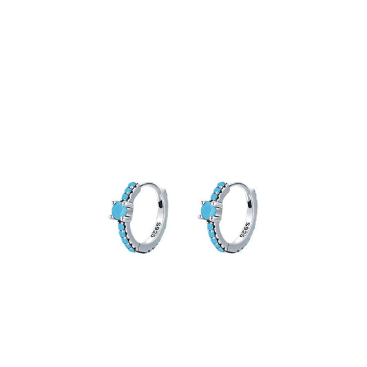 Retro Turquoise Sterling Silver Earrings