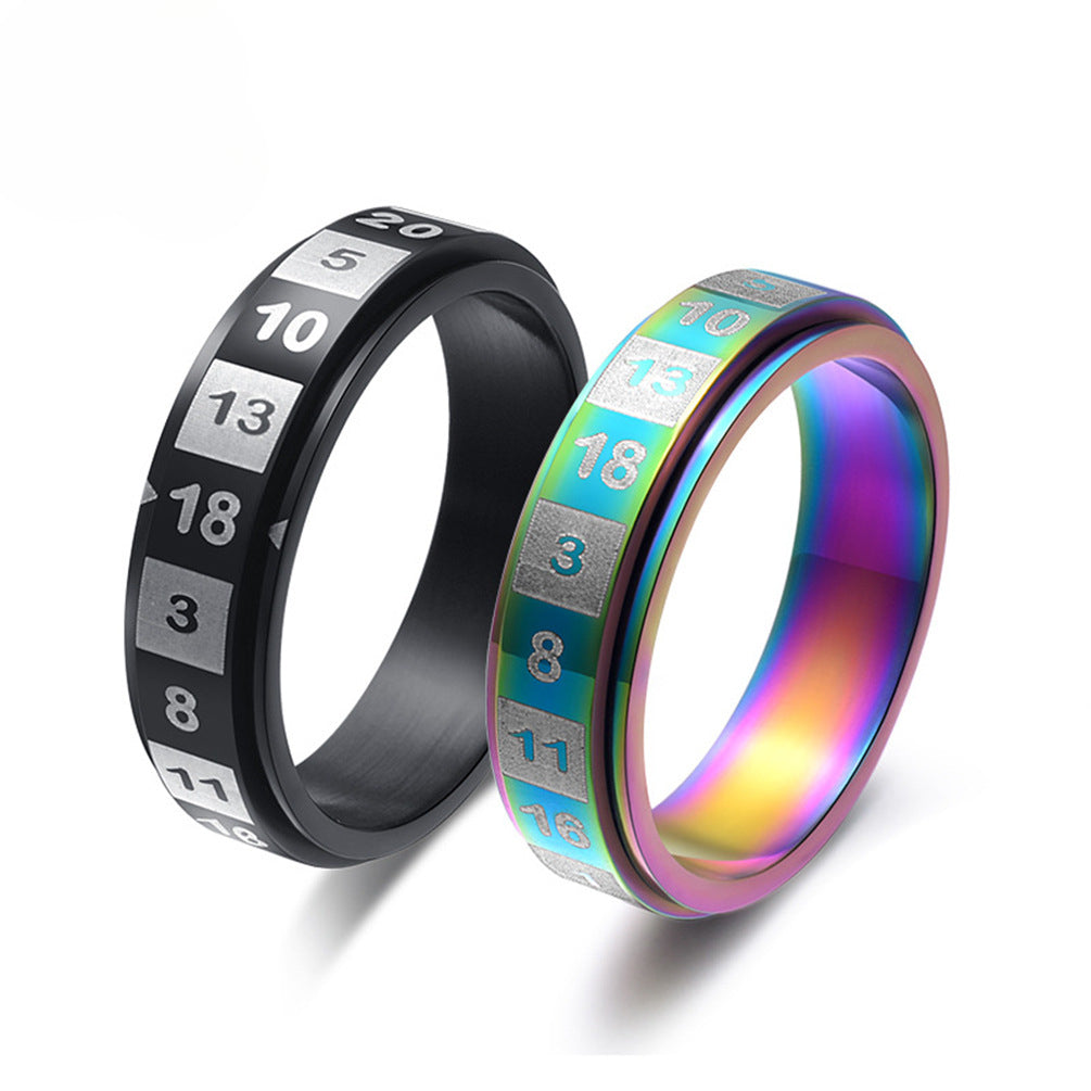 Colorful Personalized Titanium Steel Digital Couple Ring