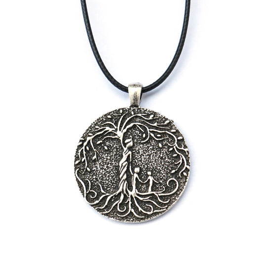 Viking Family Tree Necklace with Odin Myth Pendant - Norse Legacy Piece