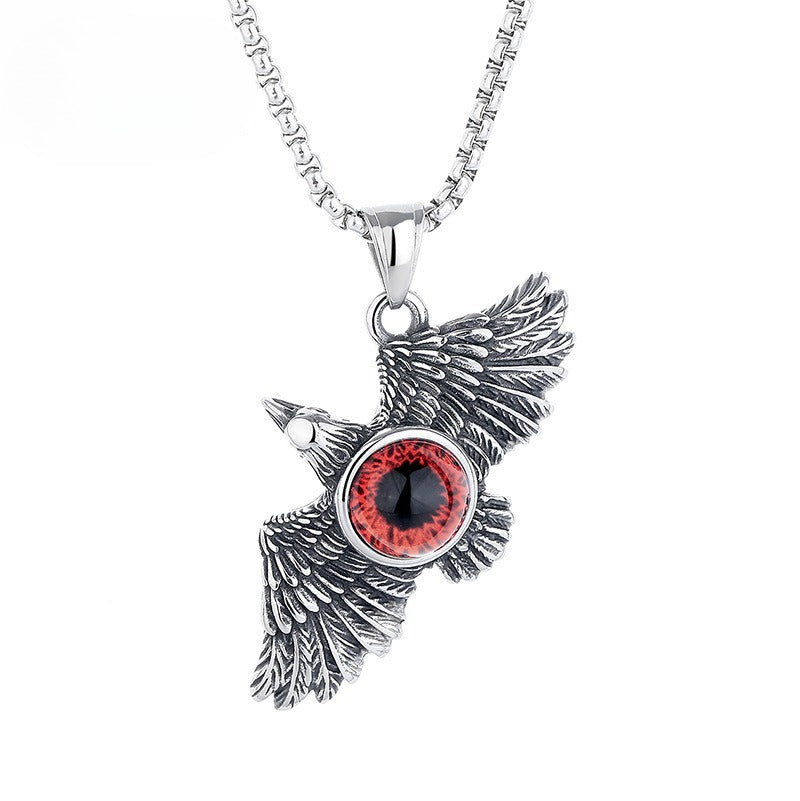 Steel Necklace - Vintage Falcon Pendant