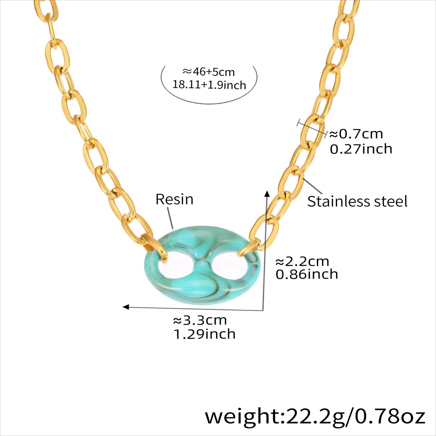 Planderful Pig Nose Necklace Stainless Steel Jewelry Women