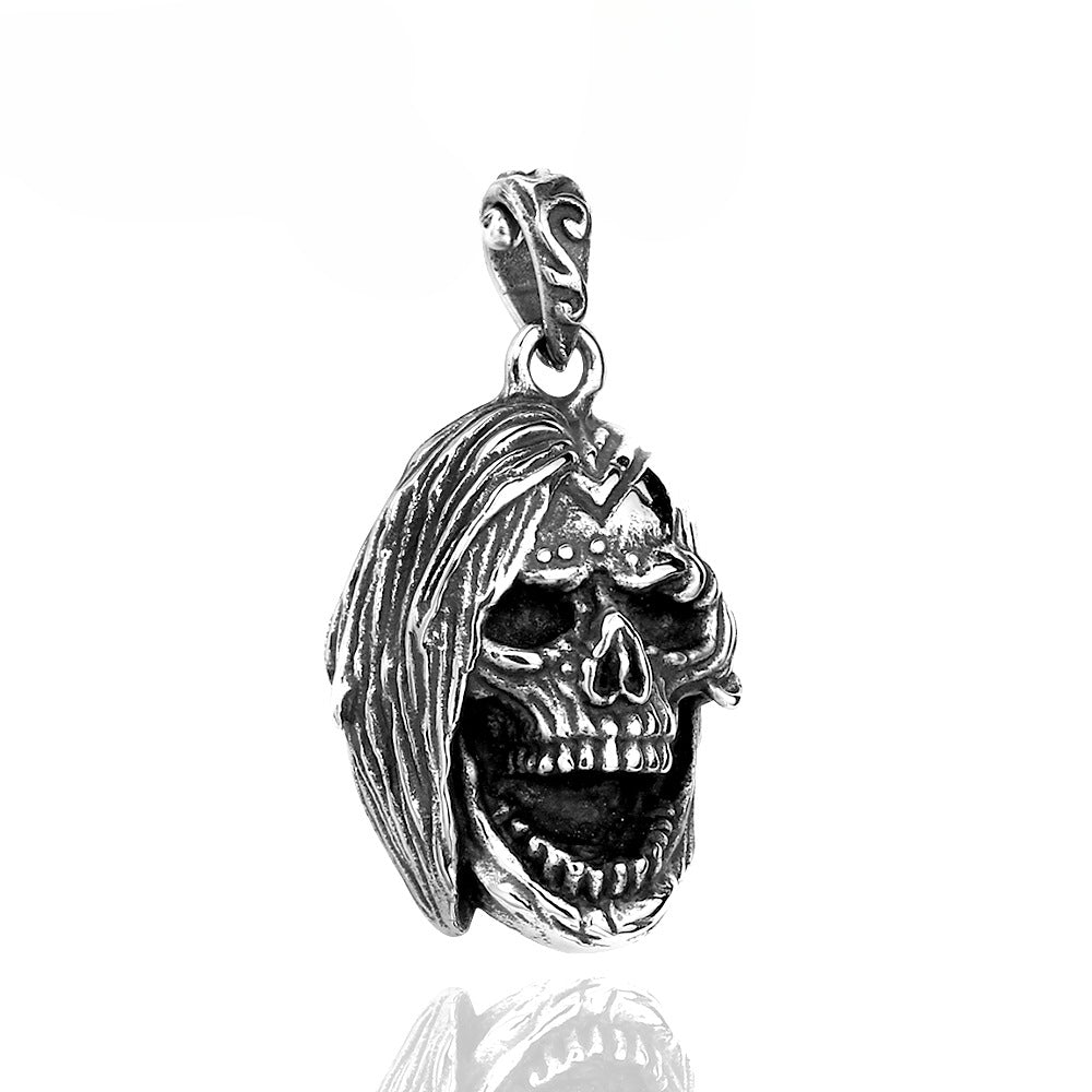 Titanium Steel Punk Ghost Head Pendant for Men - Wholesale Fashion Jewelry