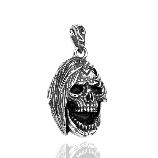 Titanium Steel Punk Ghost Head Pendant for Men - Wholesale Fashion Jewelry