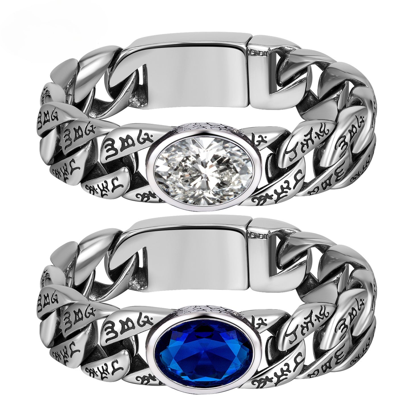 Zircon Bracelet - Statement Punk Style For Men Stainless Steel Wristwear Perfect For Everyday Streetwear