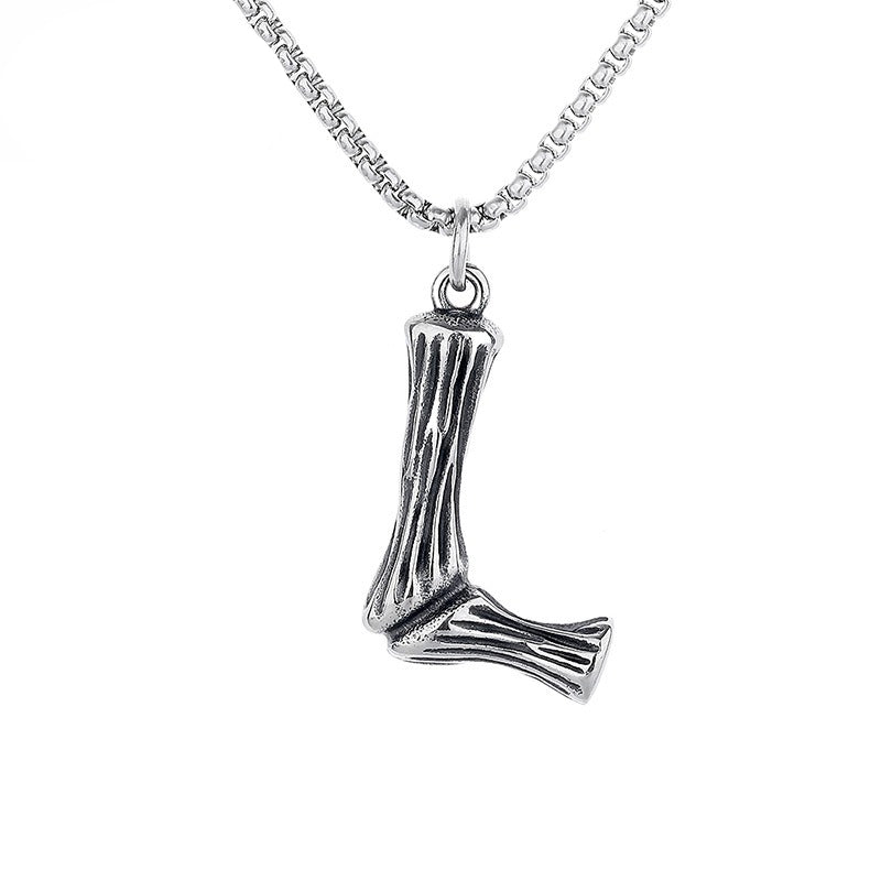 Stainless Steel Necklace – Minimalist 26 Letter Pendant