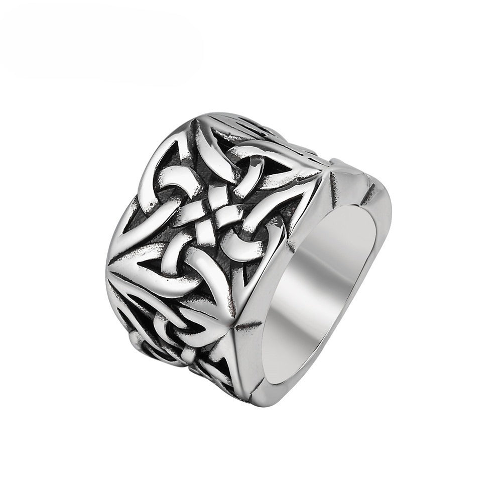 Planderful Nordic Viking Titanium Ring Unisex Jewelry With Bold Protection Statement For Men And Women