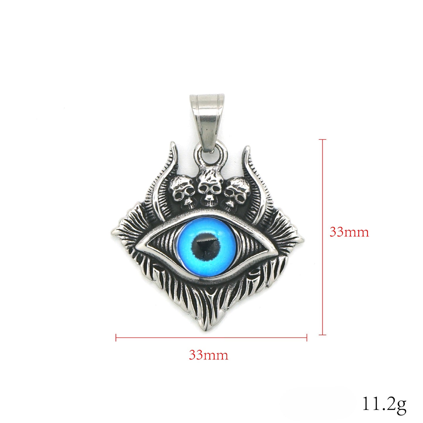 Steel Necklace – Statement Punk Skull Pendant for Bold Everyday Goth Style by Planderful