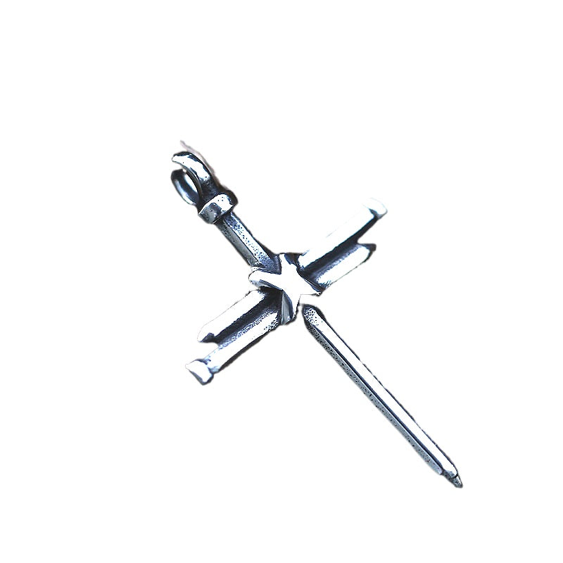 Titanium Steel Retro Cross Pendant for Men - Stainless Steel Casting Nail Jewelry