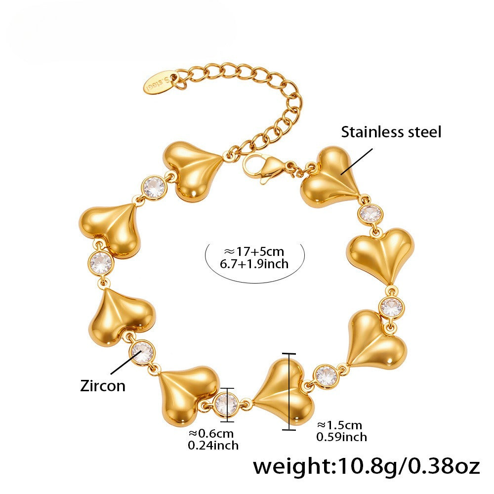 Planderful Zircon Water Drop Bracelet 18K Gold For Her