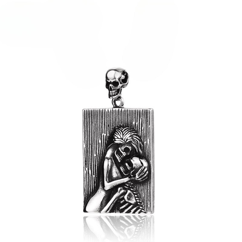 Titanium Steel Skull Pendant for Men - European and American Inspired Design