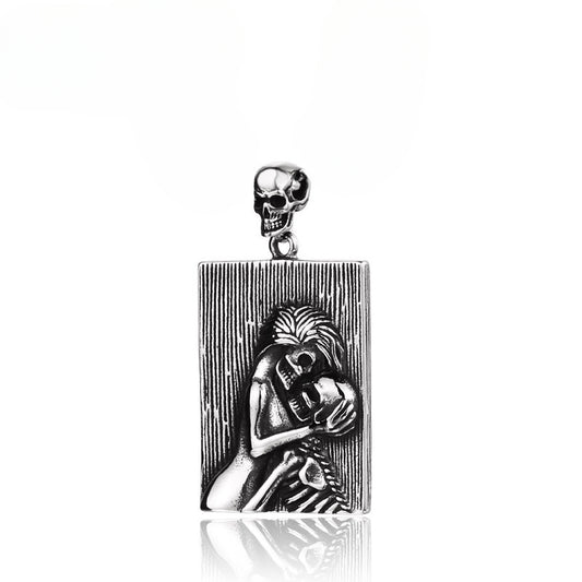 Titanium Steel Skull Pendant for Men - European and American Inspired Design