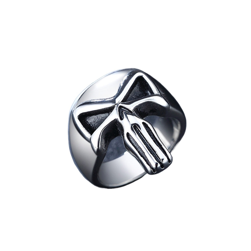 Planderful Skeleton Titanium Steel Ring Unisex Statement Jewelry For Men Women Retro Gothic Style