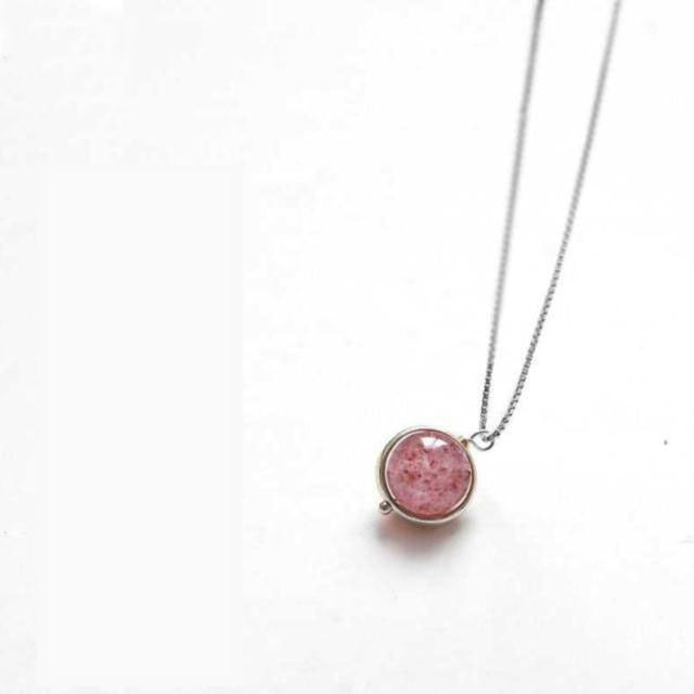 Strawberry Quartz Rose Quartz Crystal Choker Necklace