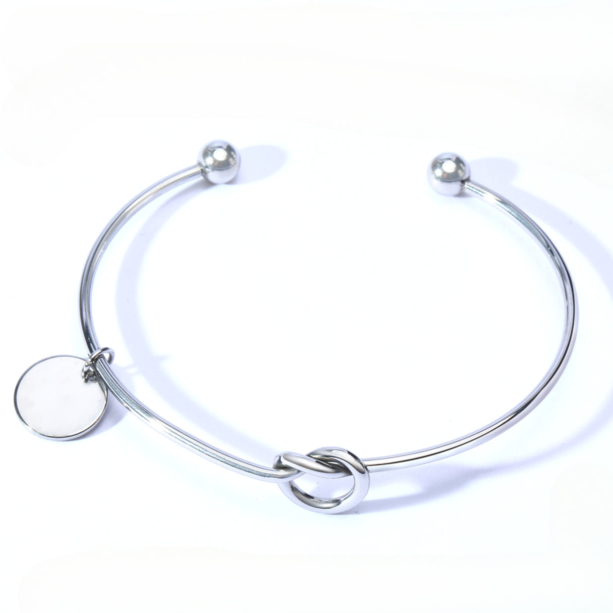 Stainless Steel Knotted Open Bracelet for Women Jewelry