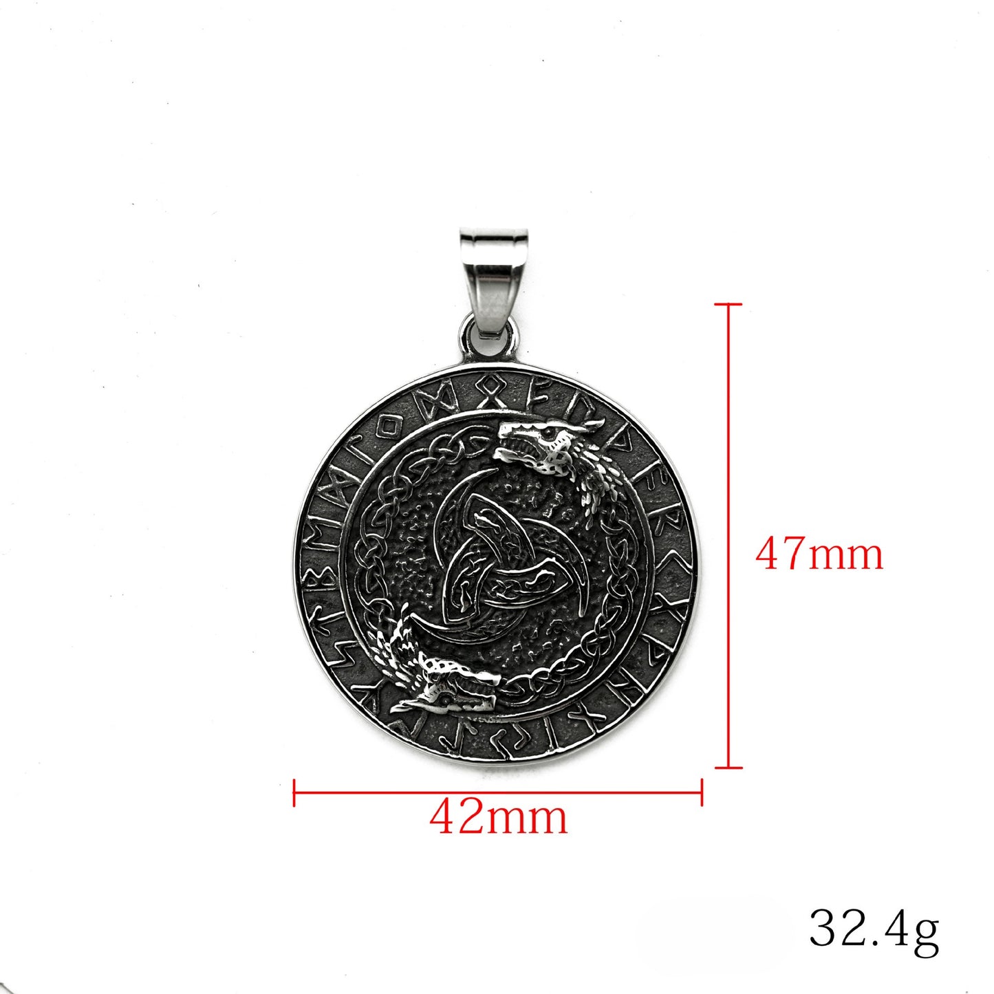 Steel Necklace – Vintage Viking Dragon