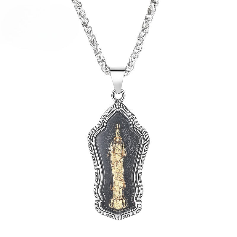 Steel Necklace – Elegant Buddha Pendant