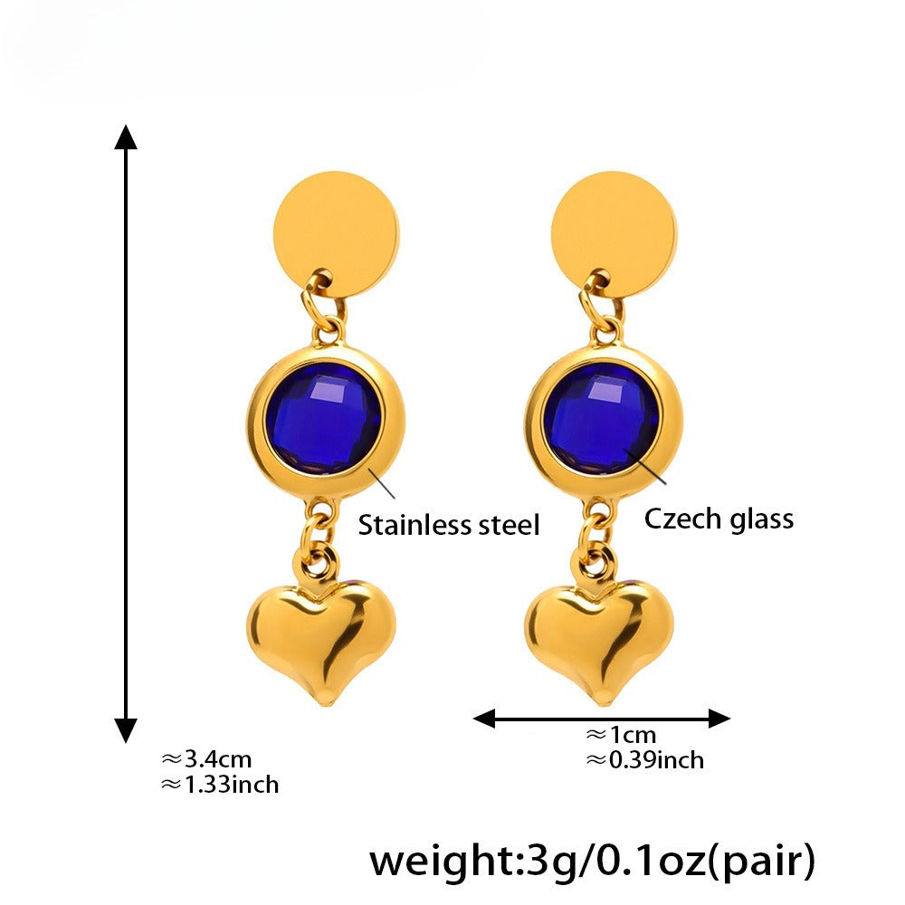 Planderful Czech Glass Love Fringe Earrings 18K Gold Women