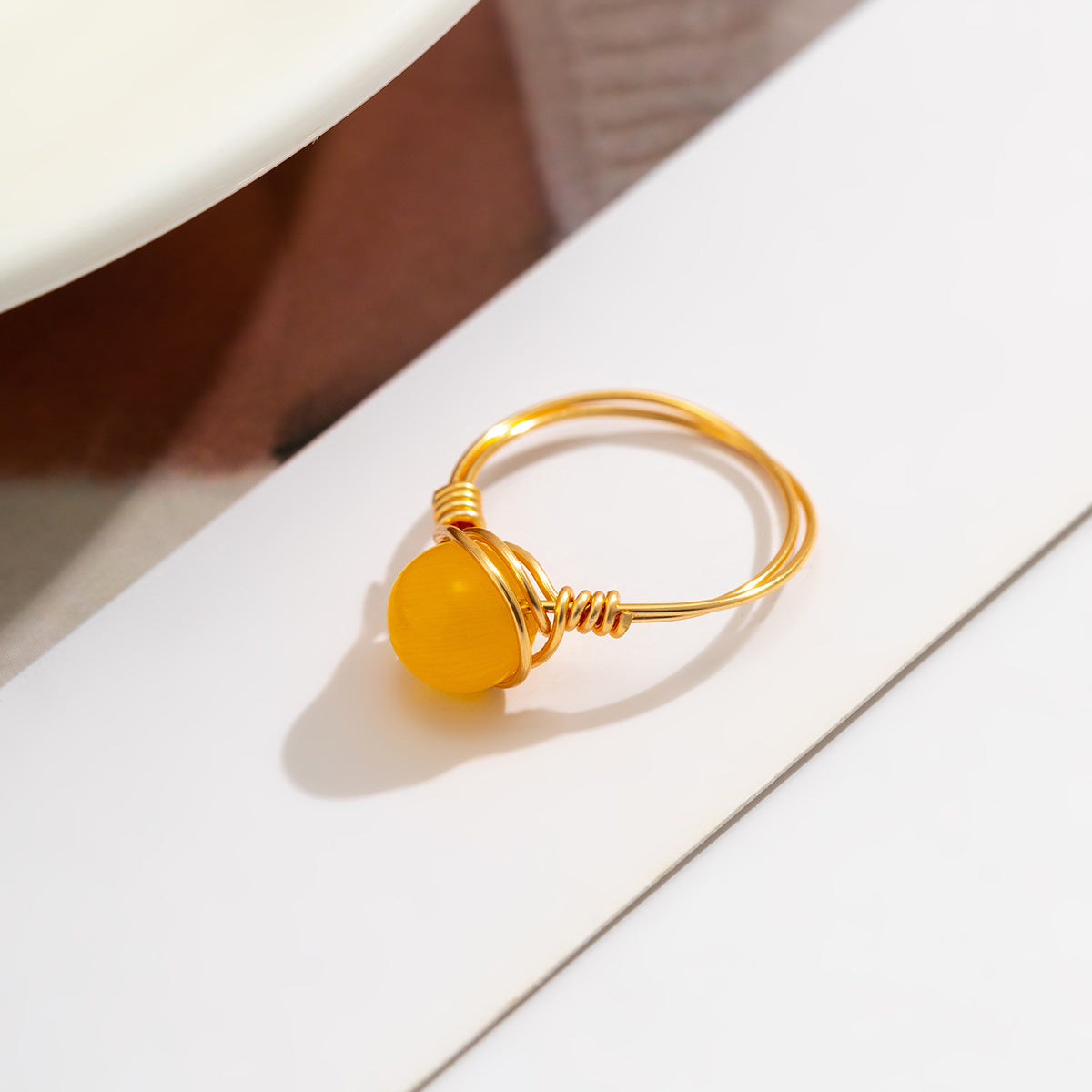 Artistic Glow Ring Needle in Vienna - Women's Alloy Ring with Luminous Pastoral Elements