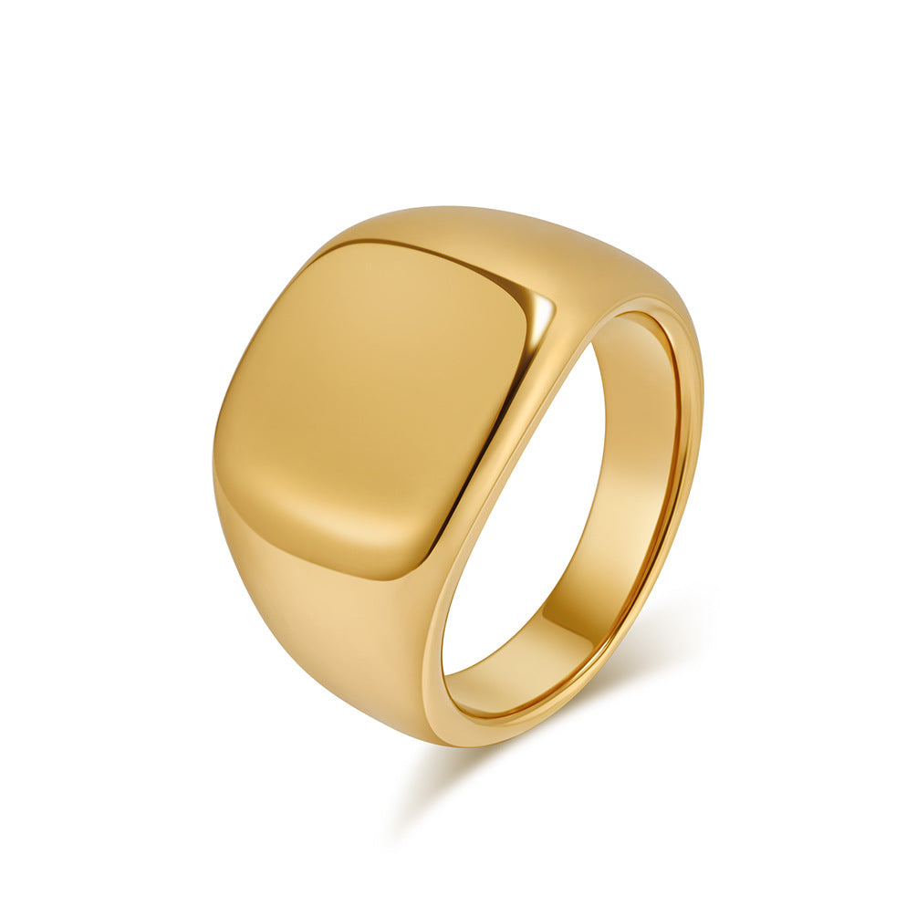 Cold Neutral Wind Mirror Curved Titanium Steel Ring for Men