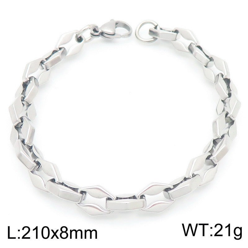 Planderful Stainless Steel Hip Hop Chain Bracelet Men Women