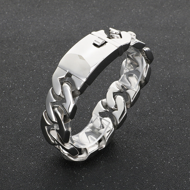 Planderful Cuban Chain Titanium 24mm Mens Bracelet Premium