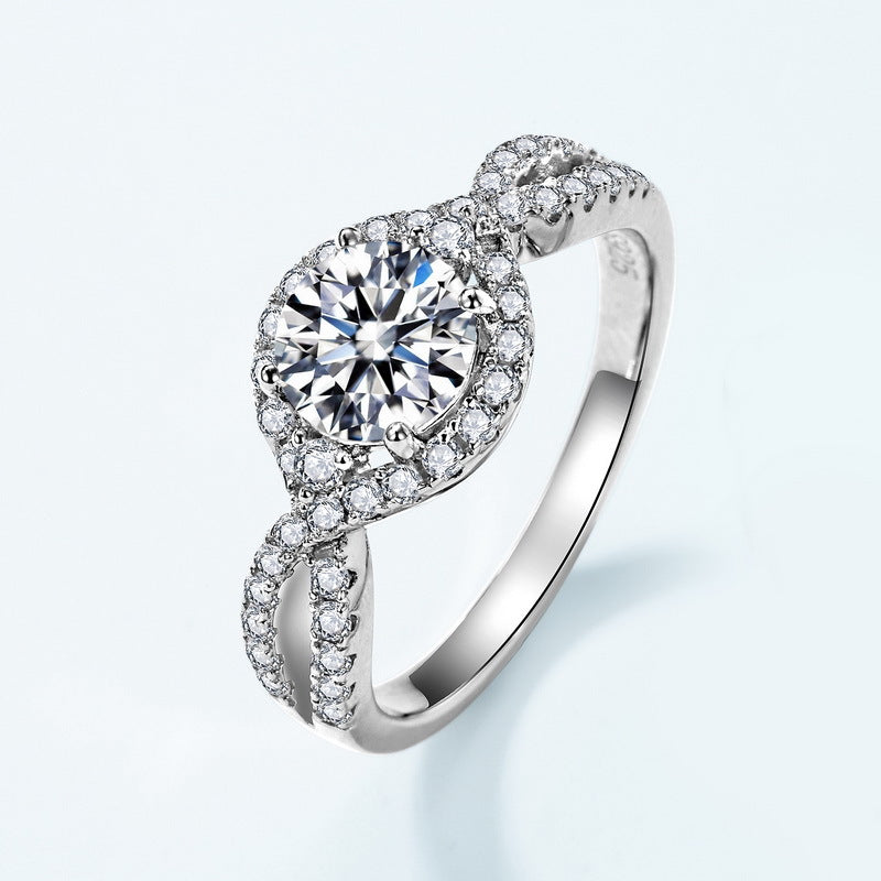 Planderful Stackable Moissanite Sterling Silver Ring – 6.5 × 6.5 mm, 1 ct – Style 1