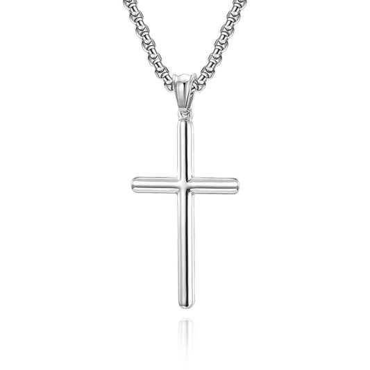 Steel Necklace – Minimalist Cross Pendant