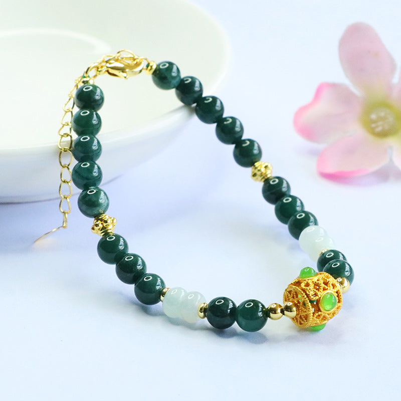 Blue Water Jadeite Mist-Inspired Beaded Bracelet