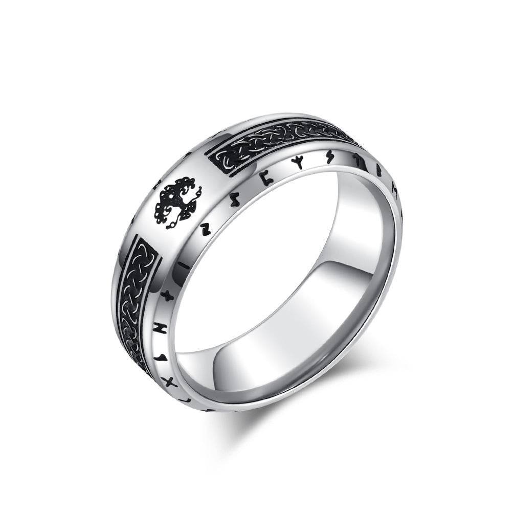 Stainless Steel Ring - Vintage Nordic Celtic Tree Of Life