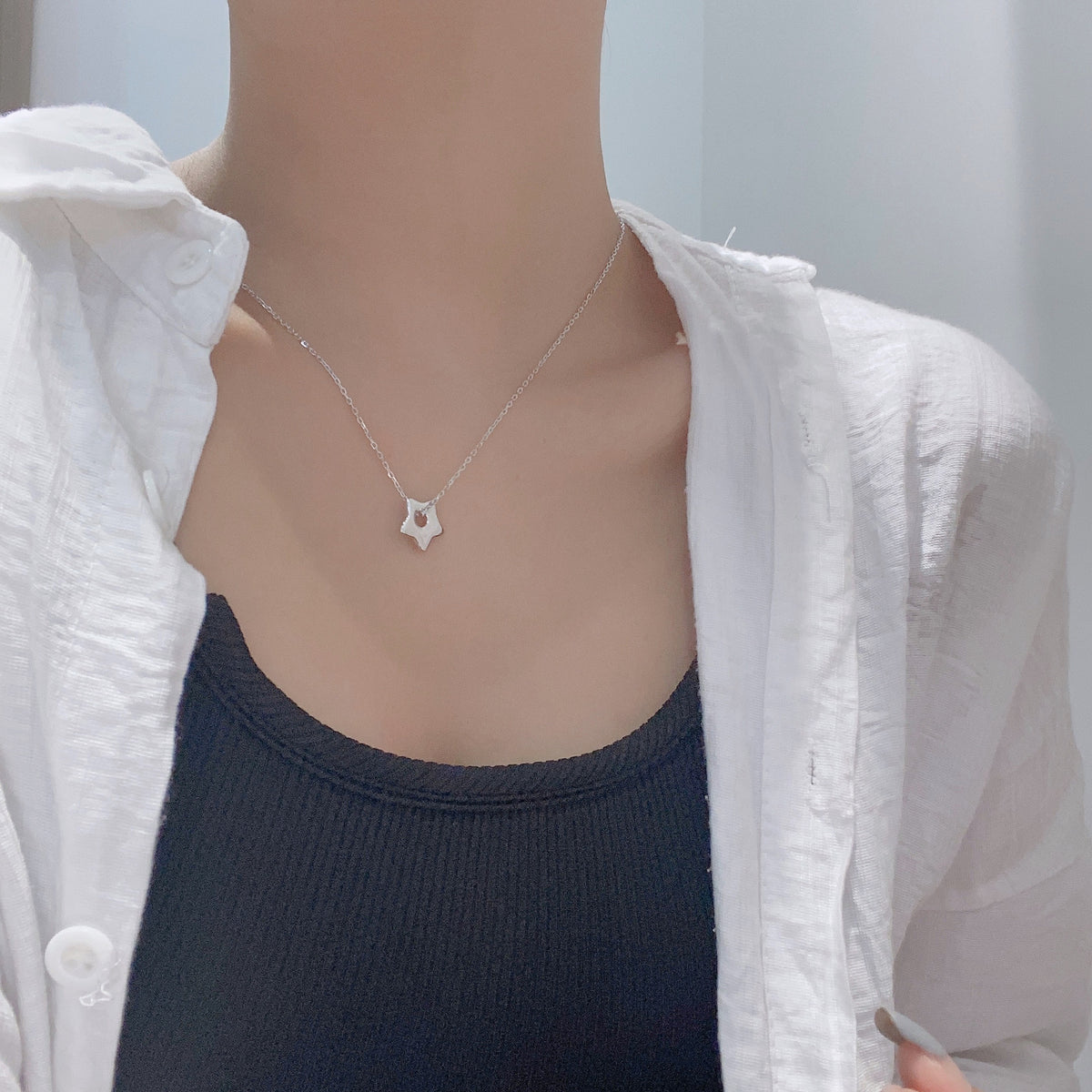 Star Trendy 925 Sterling Silver Women's Pendant Necklace