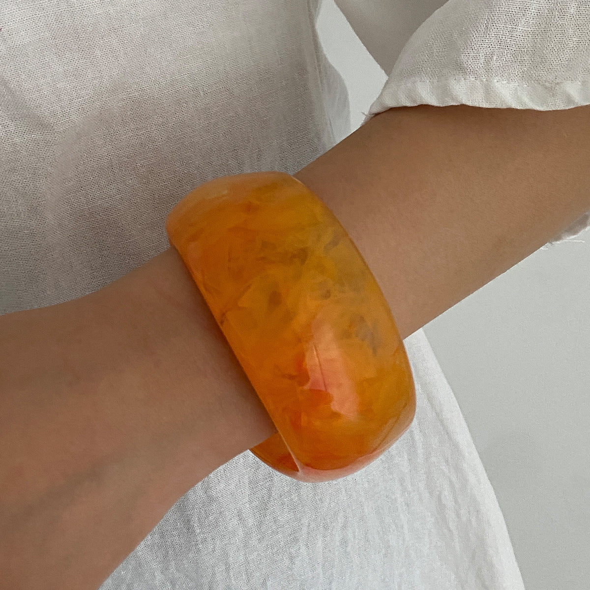 Planderful Vienna Verve Exaggerated Resin Arc Bracelet Statement Irregular Geometric Jewelry for Women