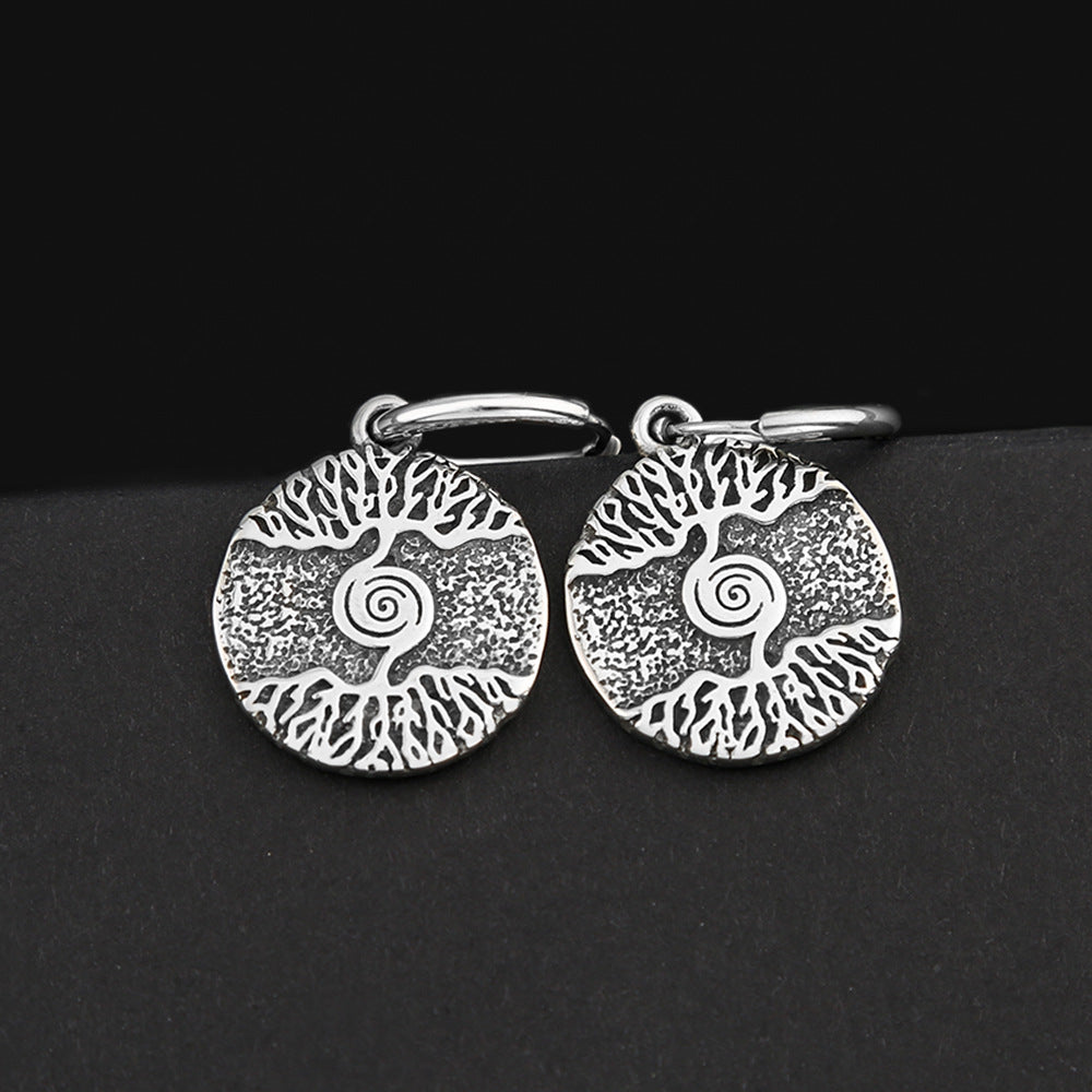 Amazon European and American Titanium Steel Odin Viking Earrings