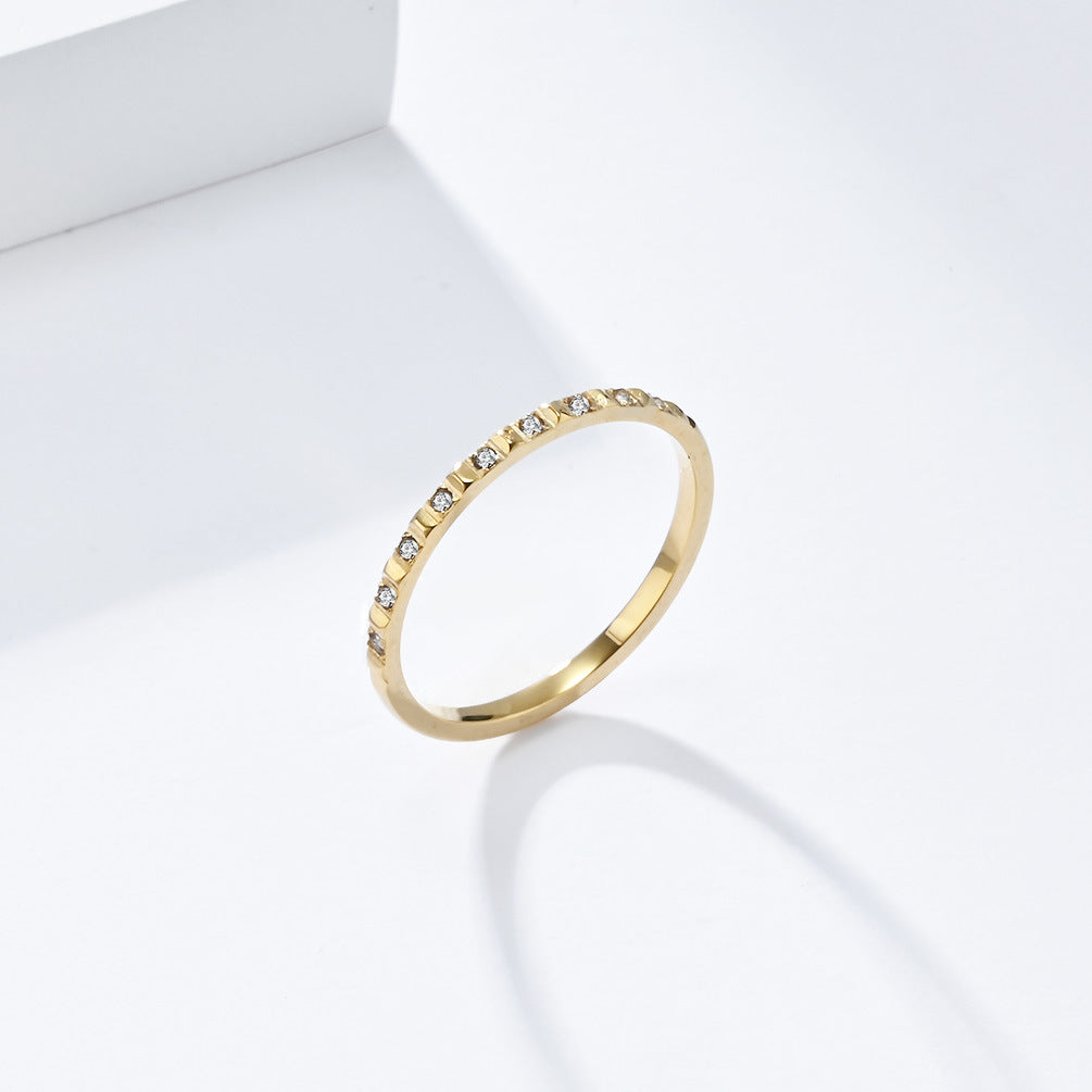 Planderful Zircon Tail Ring Titanium Steel Stacked Ring For Everyday Elegant Women