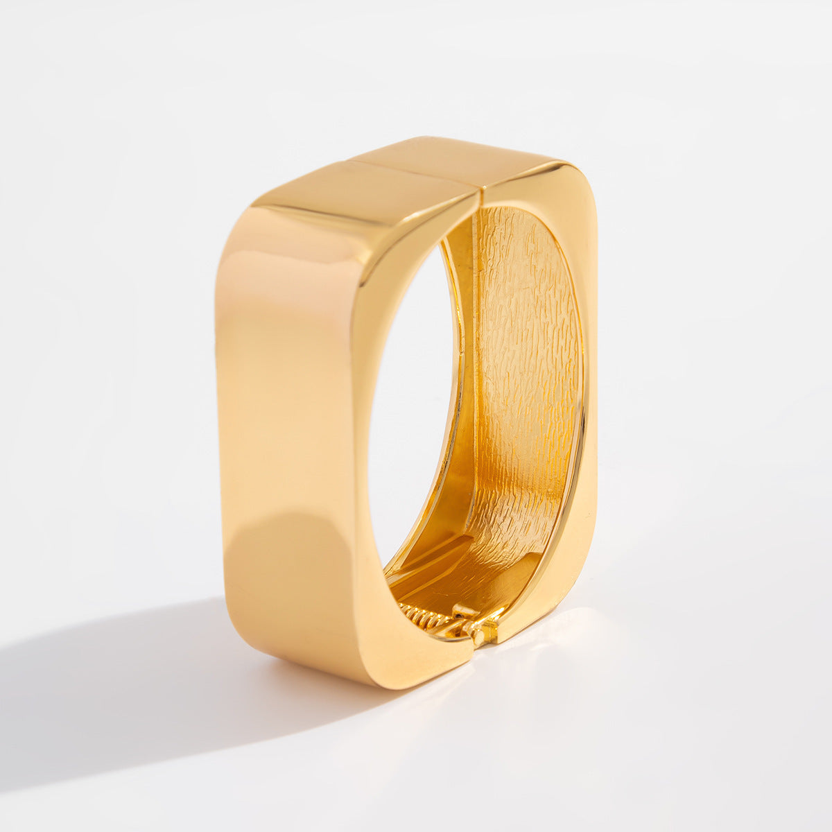 Planderful Vienna Verve Statement Geometric Rectangular Bracelet For Women With Personalized Mirror Buckle