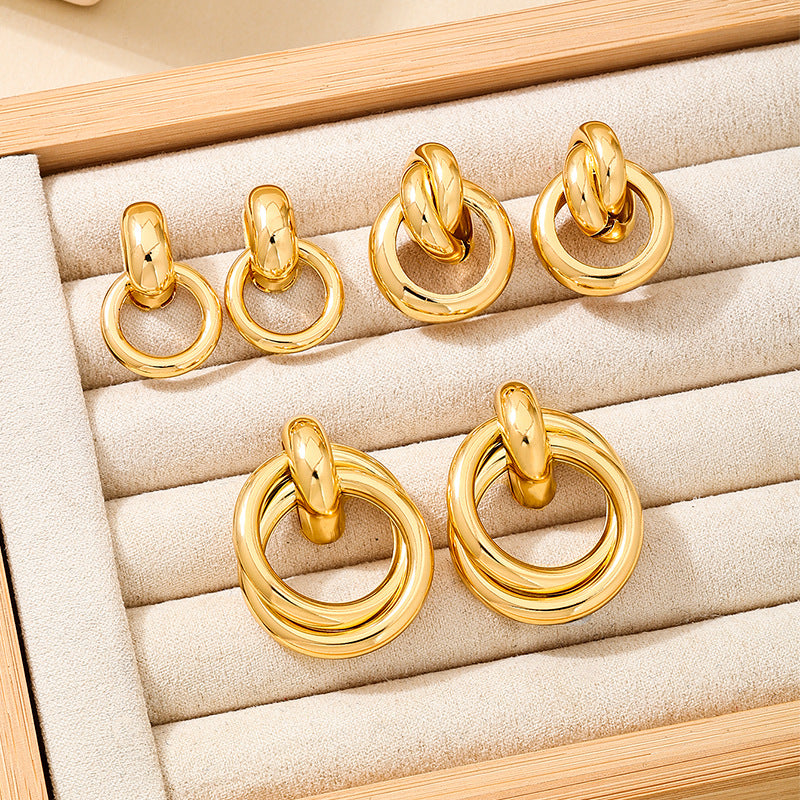 Planderful Vienna Verve Earrings Set – Fashionable Double-Layer Design