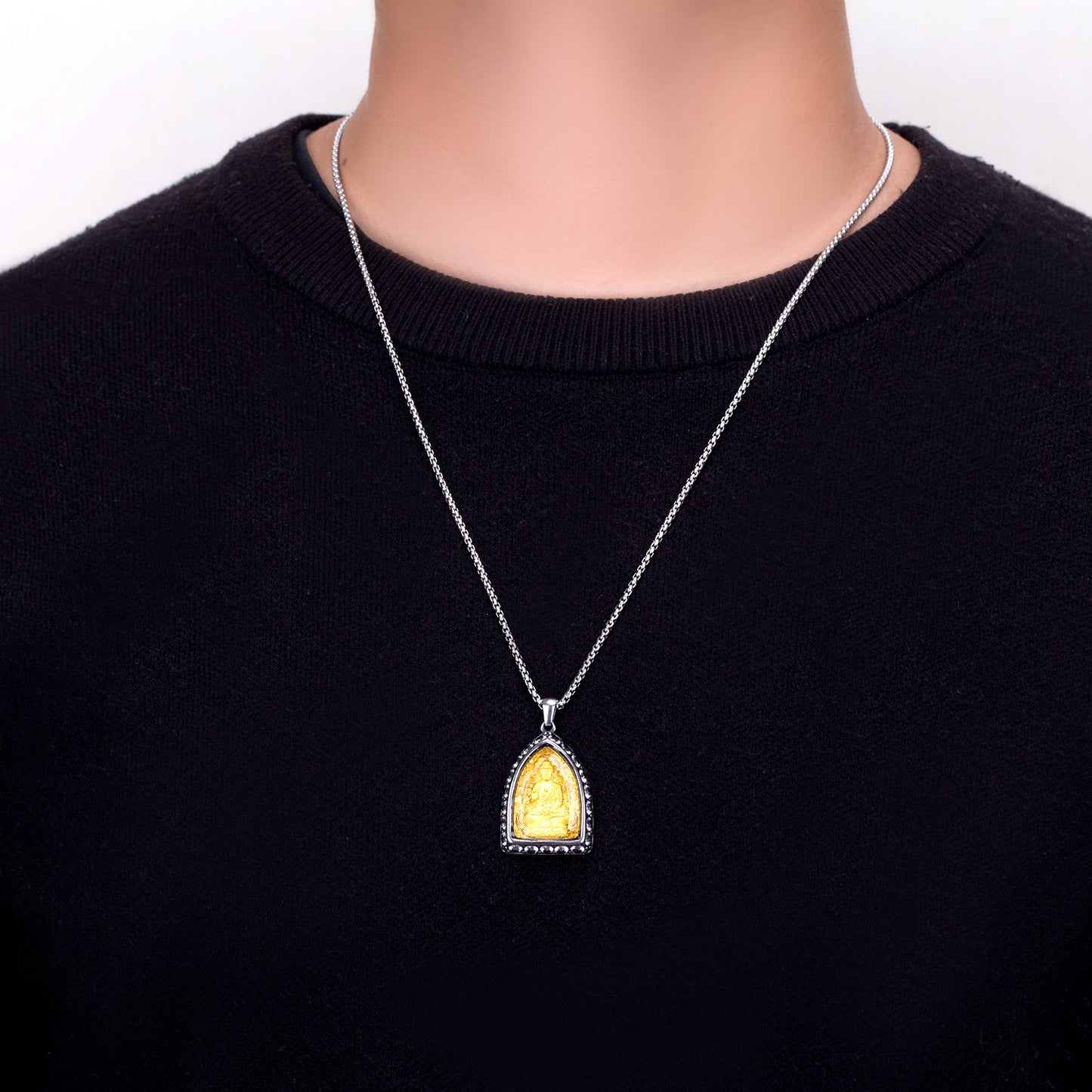 Zircon Necklace – Elegant Chinese Ethnic Buddha Zodiac Pendant For Women Everyday Genie Collection