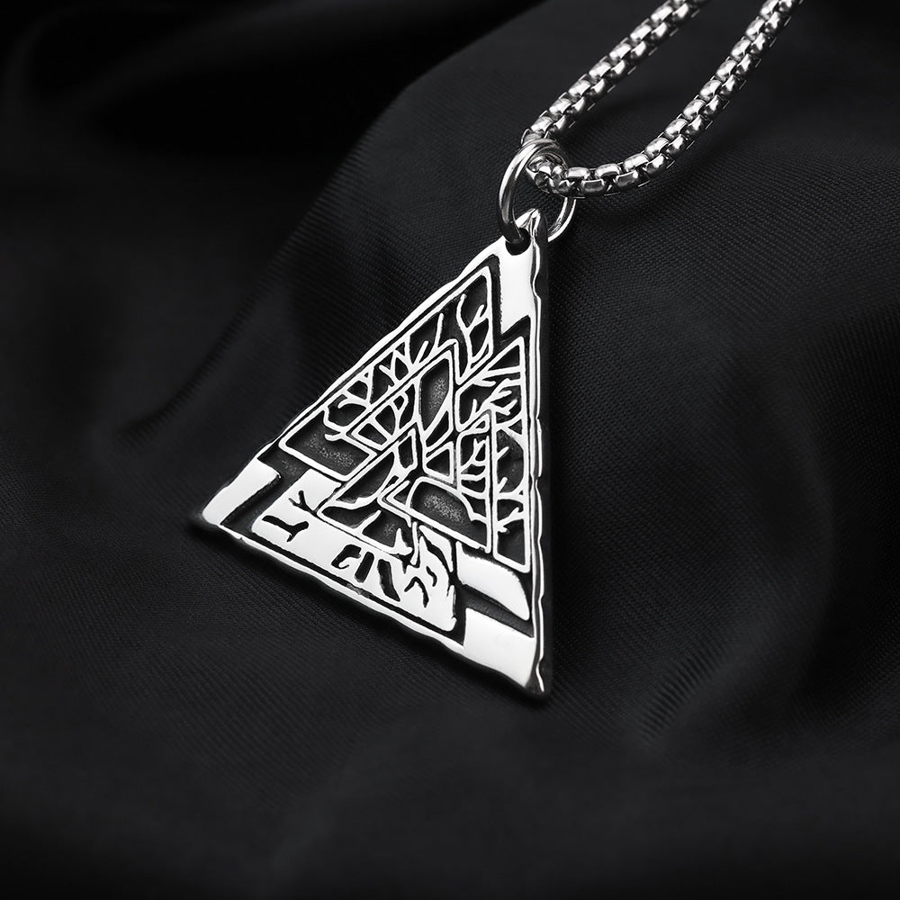 European And American Jewelry Wholesale Titanium Steel Men's Pendant Necklace Retro Viking Tree Of Life