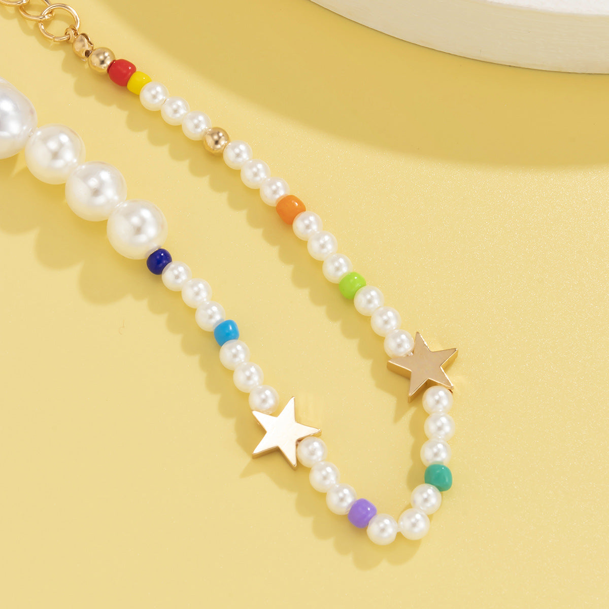 Planderful Vienna Verve Imitation Pearl Collarbone Necklace For Women Beaded Star Marine Style Statement Jewelry