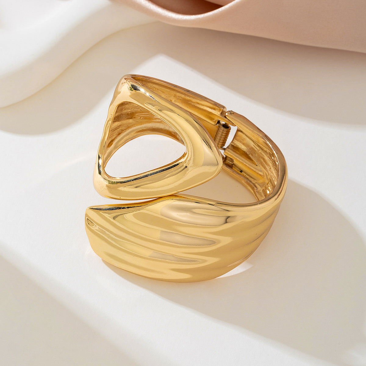 Stylish Metal Geometric Women's Bracelet Ring Set by Planderful