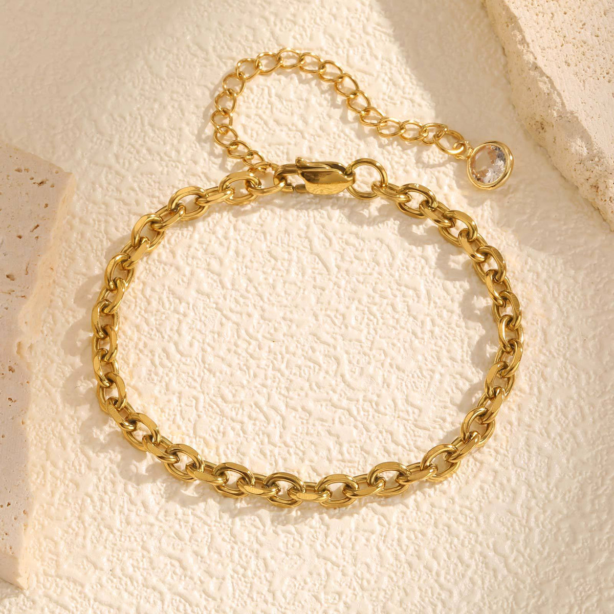 Simple And Stylish Gold Stainless Steel Bracelet Unisex