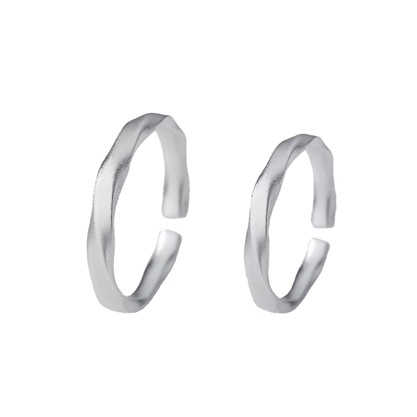 Planderful Mobius Ring Frosted Twist Unisex Sterling Silver S925 Adjustable Gift For Couples