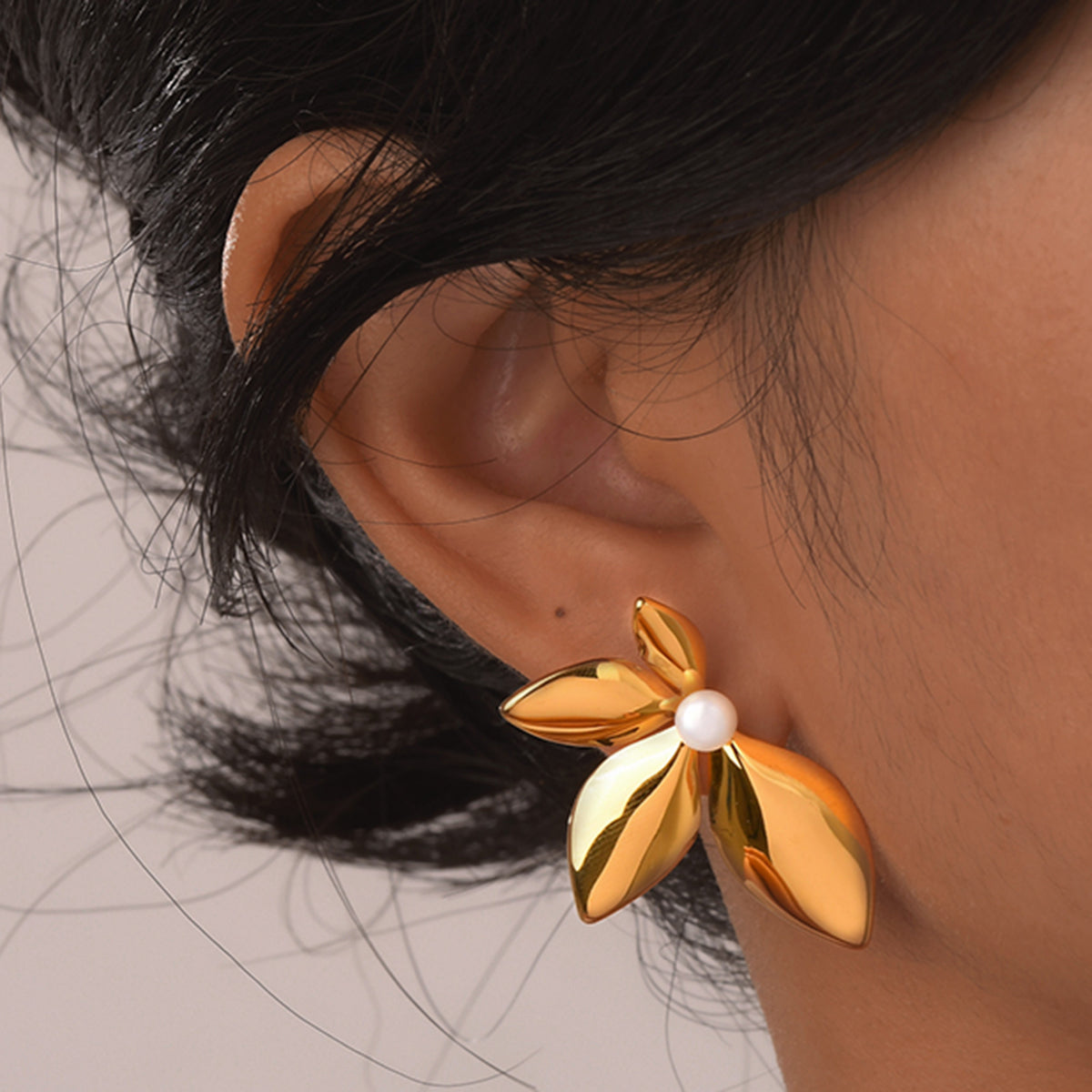 Stainless Steel Pearl Earrings