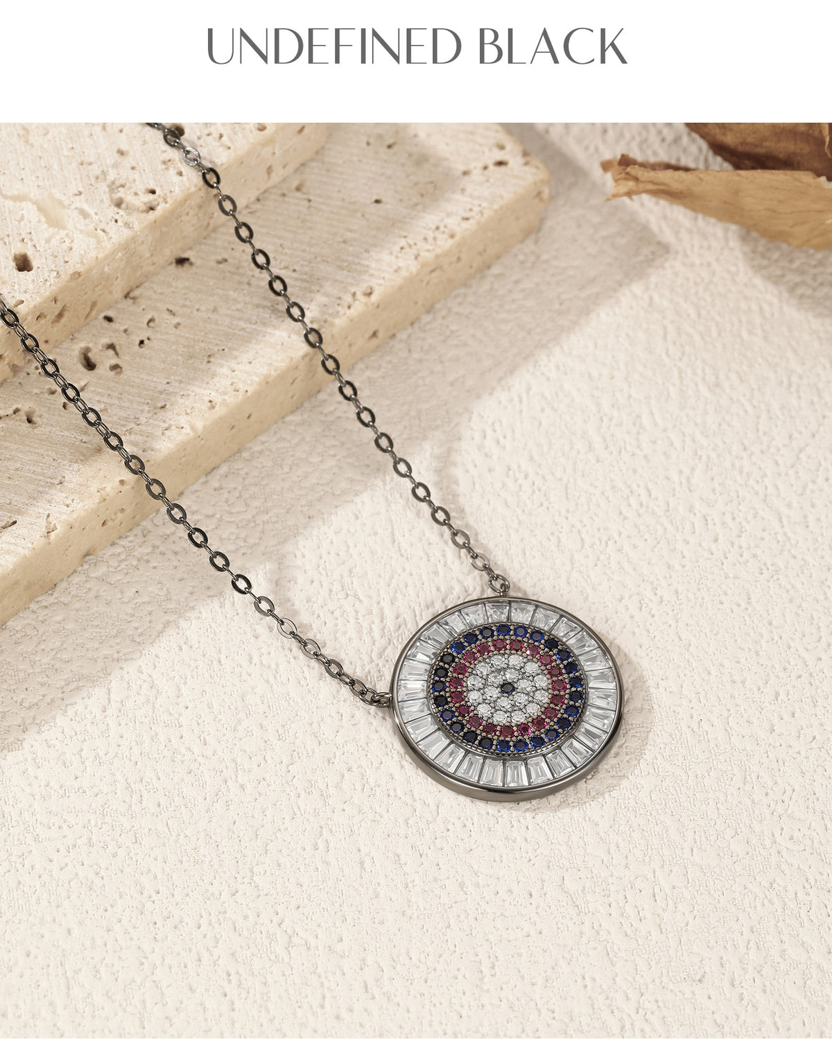 925 Sterling Silver Two-Tone Zircon Necklace