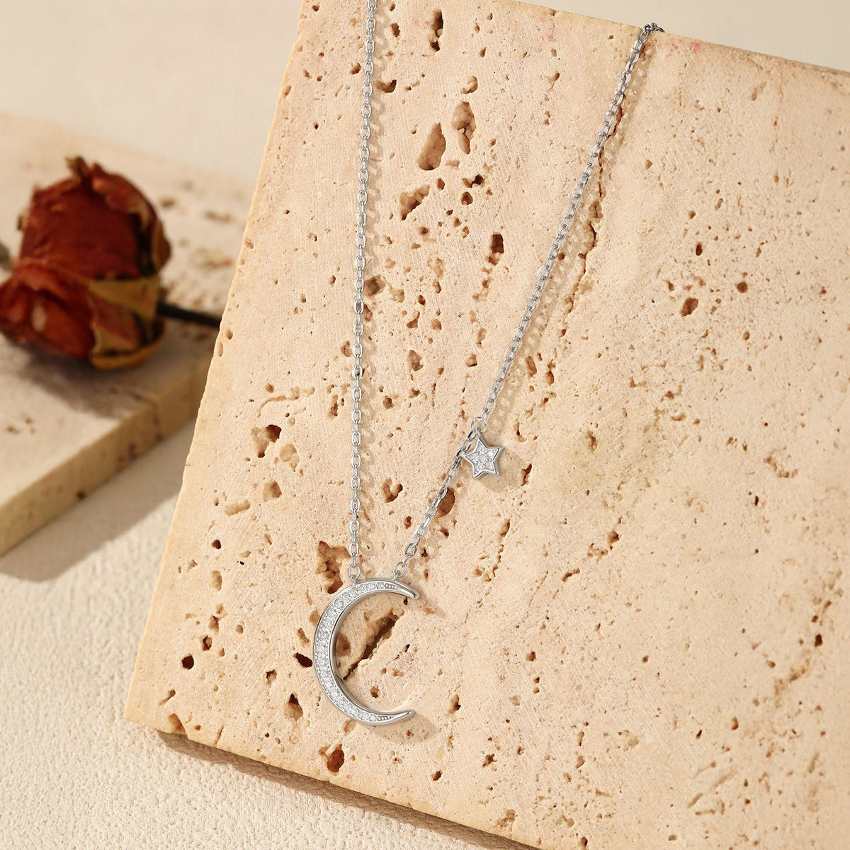 925 Sterling Silver Celestial Moon Necklace